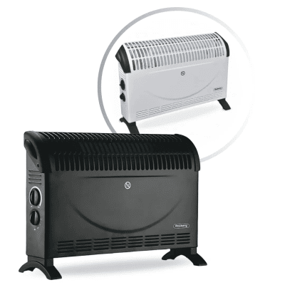 Σόμπα Convector με ανεμιστήρα για πιο γρήγορη διάχυση της θερμότητας στο χώρο της Rosberg R51974AT, 2000W, 3 επίπεδα λειτουργίας, Θερμοστάτης, Λευκό/ Μαύρο