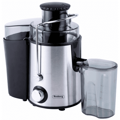 Αποχυμωτής Rosberg R51160A, 600W, Πολτός: 1l, Χυμός: 500ml, 2 ταχύτητες + Turbo, Ανοξείδωτο ατσάλι / μαύρο