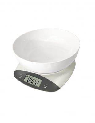 Ζυγαριά κουζίνας με μπολ Rosberg R51651Q, έως 5 κιλά, περιλαμβάνονται 2 x μπαταρίες AAA, οθόνη LED, Γκρι