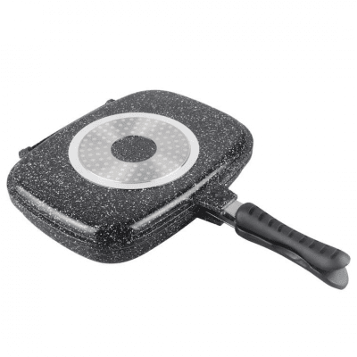Διπλό τηγάνι Goldmann GM 0232A, 32x7,5 cm, Κεραμική επίστρωση, Αλουμίνιο, ΧΩΡΙΣ Επαγωγή