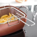 Πολυλειτουργικό τηγάνι Copper Pan, 4,3L, Για φούρνο και εστίες, 24cm, Καλάθι, Επαγωγή, Χάλκινο