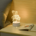 Διακοσμητικό Αρκουδάκι Φωτιστικό 3D Illusion LED Διάφανο