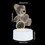 Διακοσμητικό Αρκουδάκι Φωτιστικό 3D Illusion LED Διάφανο