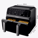 Φριτέζα αέρος διπλή Rosberg Premium RP51980N, 1700W, 8l, Χρονοδιακόπτης , 200C, Μαύρο