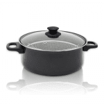 Κατσαρόλα με καλάθι τηγανίσματος Rosberg R51213A, 24 cm, 4 λίτρα, Μαύρο