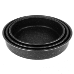 Ταψί Rosberg R51222MR26, 26х5.5 cm/ 30х6 cm/ 32х7 cm, χωρίς PFOA, Ατσάλι, Μάρμαρο. επίστρωση, Αντικολλητική, Μαύρη