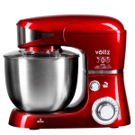 Πλανητικός αναδευτήρας Voltz V51115G, 1600W, 5 λίτρα, 3 αναδευτήρες, 6 ταχύτητες, LED, κόκκινο μεταλλικό