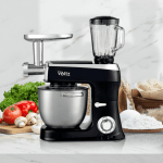 Κουζινομηχανή Voltz V51115AS, 2100W, 7,5 λίτρα, Κιμαδομηχανή και μπλέντερ, 3 αναδευτήρες, 6 επίπεδα ταχύτητας + Παλμός, Μαύρο