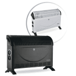 Σόμπα Convector με ανεμιστήρα για πιο γρήγορη διάχυση της θερμότητας στο χώρο της Rosberg R51974AT, 2000W, 3 επίπεδα λειτουργίας, Θερμοστάτης, Λευκό/ Μαύρο