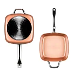 Πολυλειτουργικό τηγάνι Copper Pan, 4,3L, Για φούρνο και εστίες, 24cm, Καλάθι, Επαγωγή, Χάλκινο